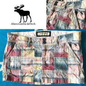 Abercrombie Kids Colorful Patch Plaids Mini Skirt